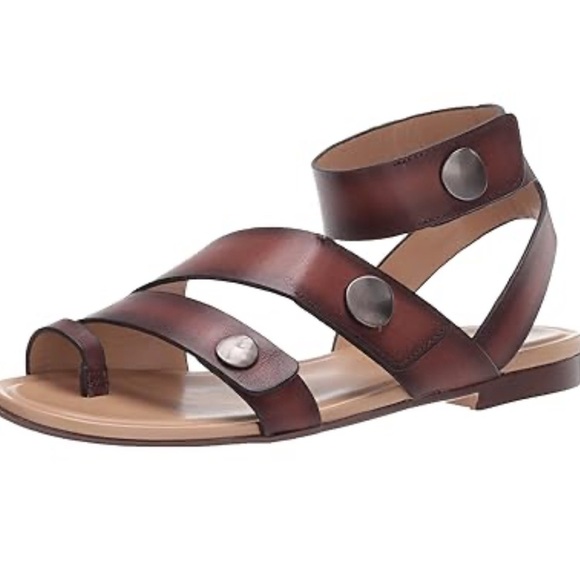 Naturalizer Women's Tassy Flat Gladiator Sandal Brown SZ 8.5 Leather - Picture 1 of 9